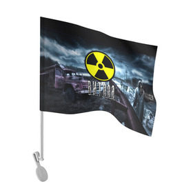 Флаг для автомобиля с принтом S.T.A.L.K.E.R. - В.И.Т.А.Л.Я. в Екатеринбурге, 100% полиэстер | Размер: 30*21 см | stalker | виталий | виталик | виталя | припять | радиация | сталкер | чернобыль