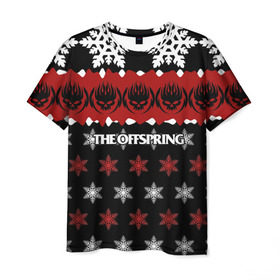 Мужская футболка 3D с принтом Праздничный The Offspring в Екатеринбурге, 100% полиэфир | прямой крой, круглый вырез горловины, длина до линии бедер | Тематика изображения на принте: the offspring | офспринг | оффспринг | рок