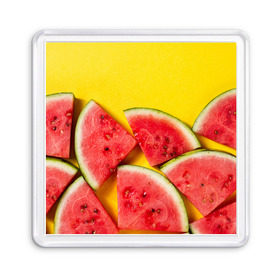 Магнит 55*55 с принтом арбуз в Екатеринбурге, Пластик | Размер: 65*65 мм; Размер печати: 55*55 мм | Тематика изображения на принте: berry | food | fruit | health | rest | summer | vegan | vegetarianism | vitamins | watermelon | арбуз | веган | вегетарианство | витамины | еда | здоровье | лето | отдых | фрукты | ягода
