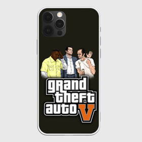 Чехол для iPhone 12 Pro с принтом GTA 5 в Екатеринбурге, силикон | область печати: задняя сторона чехла, без боковых панелей | franklin clinton | grand theft auto v | gta 5 | michael de santa | trevor phillips | майкл | тревор | франклин