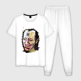Мужская пижама хлопок с принтом Кровосток в Екатеринбурге, 100% хлопок | брюки и футболка прямого кроя, без карманов, на брюках мягкая резинка на поясе и по низу штанин
 | кровосток