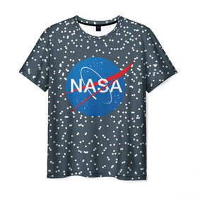 Мужская футболка 3D с принтом NASA в Екатеринбурге, 100% полиэфир | прямой крой, круглый вырез горловины, длина до линии бедер | nasa | star | звезды | космос | наса