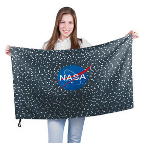 Флаг 3D с принтом NASA в Екатеринбурге, 100% полиэстер | плотность ткани — 95 г/м2, размер — 67 х 109 см. Принт наносится с одной стороны | nasa | star | звезды | космос | наса