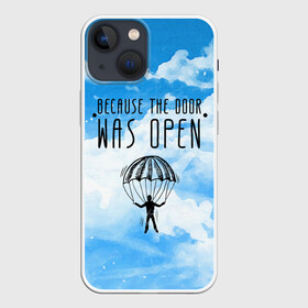 Чехол для iPhone 13 mini с принтом skydive в Екатеринбурге,  |  | adrenaline | base jumping | extreme | jump | parachute | sky | skydive | адреналин | бейс | бейсджампинг | высота | небо | облака | парашют | полет | прыжок | риск | самолет | свобода | экстрим