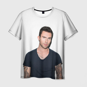 Мужская футболка 3D с принтом Адам в Екатеринбурге, 100% полиэфир | прямой крой, круглый вырез горловины, длина до линии бедер | adam | levine | maroon 5 | адам | левин | марун 5
