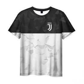 Мужская футболка 3D с принтом Juventus 2018 Black and White в Екатеринбурге, 100% полиэфир | прямой крой, круглый вырез горловины, длина до линии бедер | fc | juventus | спорт | спортивные | фк | футбол | футбольный клуб | ювентус
