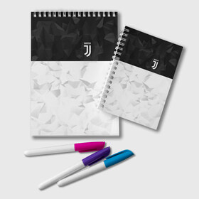 Блокнот с принтом Juventus 2018 Black and White в Екатеринбурге, 100% бумага | 48 листов, плотность листов — 60 г/м2, плотность картонной обложки — 250 г/м2. Листы скреплены удобной пружинной спиралью. Цвет линий — светло-серый
 | Тематика изображения на принте: fc | juventus | спорт | спортивные | фк | футбол | футбольный клуб | ювентус