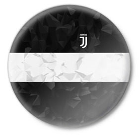 Значок с принтом Juventus 2018 White Line в Екатеринбурге,  металл | круглая форма, металлическая застежка в виде булавки | Тематика изображения на принте: fc | juventus | спорт | спортивные | фк | футбол | футбольный клуб | ювентус