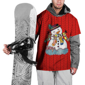 Накидка на куртку 3D с принтом Снеговик вышивка в Екатеринбурге, 100% полиэстер |  | new year | елка | новогодний | новогодняя вышивка | новый год | рождество | снег | снежинки