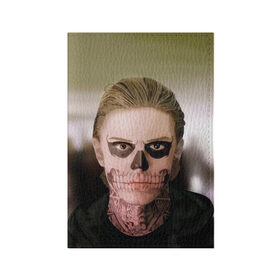 Обложка для паспорта матовая кожа с принтом Tate в Екатеринбурге, натуральная матовая кожа | размер 19,3 х 13,7 см; прозрачные пластиковые крепления | ahs | american horror story | американская история ужасов