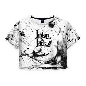 Женская футболка 3D укороченная с принтом Linkin Park в Екатеринбурге, 100% полиэстер | круглая горловина, длина футболки до линии талии, рукава с отворотами | chester bennington | linkin park | беннингтон честер | линкин парк