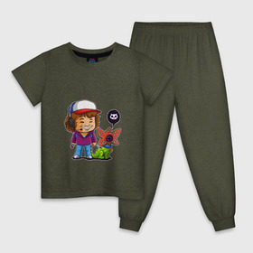Детская пижама хлопок с принтом Stranger Things в Екатеринбурге, 100% хлопок |  брюки и футболка прямого кроя, без карманов, на брюках мягкая резинка на поясе и по низу штанин
 | dustin | stranger things | очень странные дела