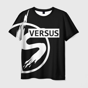 Мужская футболка 3D с принтом VERSUS в Екатеринбурге, 100% полиэфир | прямой крой, круглый вырез горловины, длина до линии бедер | battle | versus | батл | версус