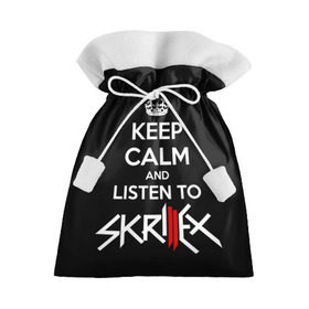 Подарочный 3D мешок с принтом Skrillex keep calm в Екатеринбурге, 100% полиэстер | Размер: 29*39 см | dub step | dubstep | keep calm | skrillex | даб степ | дабстеп | диджей | драм энд басс | скрилекс