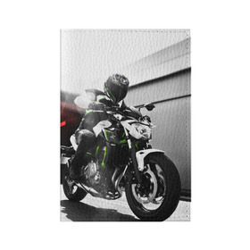 Обложка для паспорта матовая кожа с принтом Kawasaki в Екатеринбурге, натуральная матовая кожа | размер 19,3 х 13,7 см; прозрачные пластиковые крепления | motorbike | motorcycle | race | rider | ryder | speed | yamaha | байк | гонки | гонщик | кавасаки | мото | мотобайк | мотоцикл | райдер | скорость | ямаха