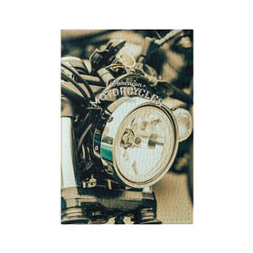 Обложка для паспорта матовая кожа с принтом Vintage motocycle в Екатеринбурге, натуральная матовая кожа | размер 19,3 х 13,7 см; прозрачные пластиковые крепления | harley | motorbike | motorcycle | race | rider | ryder | speed | байк | гонки | гонщик | мото | мотобайк | мотоцикл | райдер | скорость | харлей