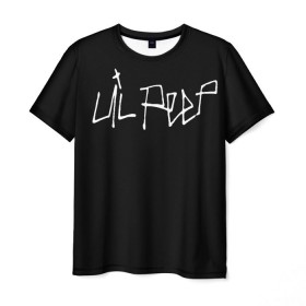 Мужская футболка 3D с принтом LiL PEEP в Екатеринбурге, 100% полиэфир | прямой крой, круглый вырез горловины, длина до линии бедер | lil peep | лил пип