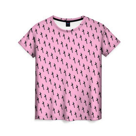 Женская футболка 3D с принтом LiL PEEP Pattern в Екатеринбурге, 100% полиэфир ( синтетическое хлопкоподобное полотно) | прямой крой, круглый вырез горловины, длина до линии бедер | lil peep. cry baby | лил пип