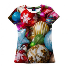 Женская футболка 3D с принтом Дуx рождества в Екатеринбурге, 100% полиэфир ( синтетическое хлопкоподобное полотно) | прямой крой, круглый вырез горловины, длина до линии бедер | 