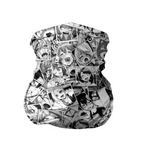 Бандана-труба 3D с принтом Ahegao в Екатеринбурге, 100% полиэстер, ткань с особыми свойствами — Activecool | плотность 150‒180 г/м2; хорошо тянется, но сохраняет форму | anime | аниме | лицо | паттрен | чернобелый