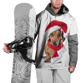 Накидка на куртку 3D с принтом Новый год со стилягами в Екатеринбурге, 100% полиэстер |  | елка | зима | мороз | новый год | пес | снег | снежинки | собака