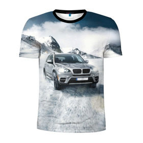 Мужская футболка 3D спортивная с принтом BMW X5 в Екатеринбурге, 100% полиэстер с улучшенными характеристиками | приталенный силуэт, круглая горловина, широкие плечи, сужается к линии бедра | Тематика изображения на принте: auto | race | авто | автомобиль | бмв | бумер | бэха | гонки | марка | машина