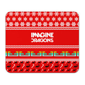 Коврик прямоугольный с принтом Праздничный Imagine Dragons в Екатеринбурге, натуральный каучук | размер 230 х 185 мм; запечатка лицевой стороны | dragons | imagine | альтернативный | американская | арена | бэн макки | группа | драгонс | дэн | дэн рейнольдс | знак | имеджин | инди | индирок | красный | надпись | новогодний | новый год | поп | праздник