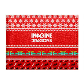 Обложка для студенческого билета с принтом Праздничный Imagine Dragons в Екатеринбурге, натуральная кожа | Размер: 11*8 см; Печать на всей внешней стороне | dragons | imagine | альтернативный | американская | арена | бэн макки | группа | драгонс | дэн | дэн рейнольдс | знак | имеджин | инди | индирок | красный | надпись | новогодний | новый год | поп | праздник
