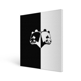 Холст квадратный с принтом Панда в Екатеринбурге, 100% ПВХ |  | Тематика изображения на принте: бамбук | бамбуковый медведь | белый | голова | два | животное | злость | красная книга | крутой | мишка | оскал | панда | прикольный | тату | цвета | чб | черный | ярость