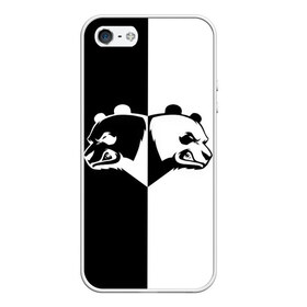 Чехол для iPhone 5/5S матовый с принтом Панда в Екатеринбурге, Силикон | Область печати: задняя сторона чехла, без боковых панелей | бамбук | бамбуковый медведь | белый | голова | два | животное | злость | красная книга | крутой | мишка | оскал | панда | прикольный | тату | цвета | чб | черный | ярость