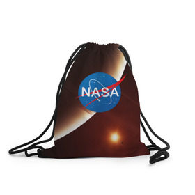 Рюкзак-мешок 3D с принтом NASA SPACE в Екатеринбурге, 100% полиэстер | плотность ткани — 200 г/м2, размер — 35 х 45 см; лямки — толстые шнурки, застежка на шнуровке, без карманов и подкладки | galaxy | nasa | space | астрономия | известные | космос | наса | планеты | сатурн