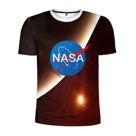 Мужская футболка 3D спортивная с принтом NASA SPACE в Екатеринбурге, 100% полиэстер с улучшенными характеристиками | приталенный силуэт, круглая горловина, широкие плечи, сужается к линии бедра | galaxy | nasa | space | астрономия | известные | космос | наса | планеты | сатурн