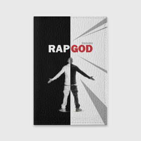 Обложка для паспорта матовая кожа с принтом Rap God Eminem в Екатеринбурге, натуральная матовая кожа | размер 19,3 х 13,7 см; прозрачные пластиковые крепления | 