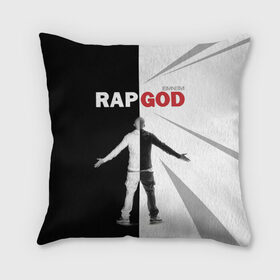 Подушка 3D с принтом Rap God Eminem в Екатеринбурге, наволочка – 100% полиэстер, наполнитель – холлофайбер (легкий наполнитель, не вызывает аллергию). | состоит из подушки и наволочки. Наволочка на молнии, легко снимается для стирки | 