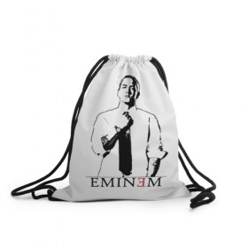 Рюкзак-мешок 3D с принтом Eminem в Екатеринбурге, 100% полиэстер | плотность ткани — 200 г/м2, размер — 35 х 45 см; лямки — толстые шнурки, застежка на шнуровке, без карманов и подкладки | actor | american rapper | composer | eminem | music | rap | record producer | актёр | американский | композитор | музыка | музыкальный продюсер | рэп | рэпер