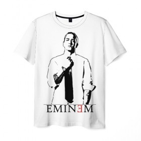 Мужская футболка 3D с принтом Eminem в Екатеринбурге, 100% полиэфир | прямой крой, круглый вырез горловины, длина до линии бедер | actor | american rapper | composer | eminem | music | rap | record producer | актёр | американский | композитор | музыка | музыкальный продюсер | рэп | рэпер