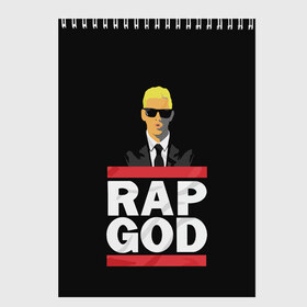 Скетчбук с принтом Rap God Eminem в Екатеринбурге, 100% бумага
 | 48 листов, плотность листов — 100 г/м2, плотность картонной обложки — 250 г/м2. Листы скреплены сверху удобной пружинной спиралью | actor | american rapper | composer | eminem | music | rap | rap god | record producer |   | актёр | американский | композитор | музыка | музыкальный продюсер | рэп | рэпер