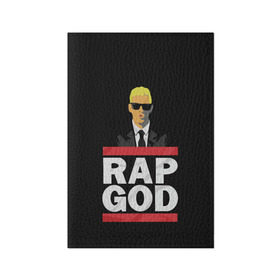 Обложка для паспорта матовая кожа с принтом Rap God Eminem в Екатеринбурге, натуральная матовая кожа | размер 19,3 х 13,7 см; прозрачные пластиковые крепления | actor | american rapper | composer | eminem | music | rap | rap god | record producer |   | актёр | американский | композитор | музыка | музыкальный продюсер | рэп | рэпер