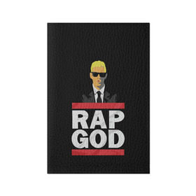 Обложка для паспорта матовая кожа с принтом Rap God Eminem в Екатеринбурге, натуральная матовая кожа | размер 19,3 х 13,7 см; прозрачные пластиковые крепления | Тематика изображения на принте: actor | american rapper | composer | eminem | music | rap | rap god | record producer |   | актёр | американский | композитор | музыка | музыкальный продюсер | рэп | рэпер