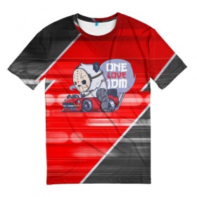 Мужская футболка 3D с принтом ONE LOVE JDM в Екатеринбурге, 100% полиэфир | прямой крой, круглый вырез горловины, длина до линии бедер | Тематика изображения на принте: car | jdm | jdm style | автомобиль | маска | машины | панда | стайлинг | стиль | тачки | тюнинг