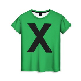 Женская футболка 3D с принтом Ed Sheeran_11 в Екатеринбурге, 100% полиэфир ( синтетическое хлопкоподобное полотно) | прямой крой, круглый вырез горловины, длина до линии бедер | Тематика изображения на принте: ed sheeran | музыкант | х