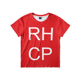 Детская футболка 3D с принтом RHCP в Екатеринбурге, 100% гипоаллергенный полиэфир | прямой крой, круглый вырез горловины, длина до линии бедер, чуть спущенное плечо, ткань немного тянется | Тематика изображения на принте: frusciante | red hot chilli peppers | rock | кидис | перцы | рэд хот | фли | фрушчанте | чилли пэпперс | энтони киддис