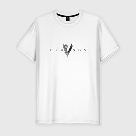 Мужская футболка премиум с принтом Викинги 1 в Екатеринбурге, 92% хлопок, 8% лайкра | приталенный силуэт, круглый вырез ворота, длина до линии бедра, короткий рукав | vikings | викинги