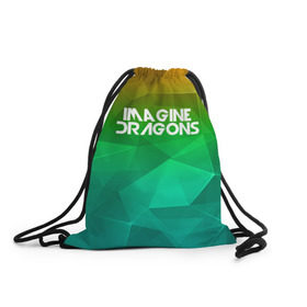 Рюкзак-мешок 3D с принтом IMAGINE DRAGONS в Екатеринбурге, 100% полиэстер | плотность ткани — 200 г/м2, размер — 35 х 45 см; лямки — толстые шнурки, застежка на шнуровке, без карманов и подкладки | геометрия | градиент | драгонс | треугольники