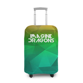 Чехол для чемодана 3D с принтом IMAGINE DRAGONS в Екатеринбурге, 86% полиэфир, 14% спандекс | двустороннее нанесение принта, прорези для ручек и колес | геометрия | градиент | драгонс | треугольники