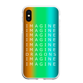 Чехол для iPhone XS Max матовый с принтом IMAGINE DRAGONS в Екатеринбурге, Силикон | Область печати: задняя сторона чехла, без боковых панелей | evolve | imagine dragons | new age | вокалист | группа | драгонс | известные | личности | надписи | реп | рок | триколор | фирменные цвета | яркие