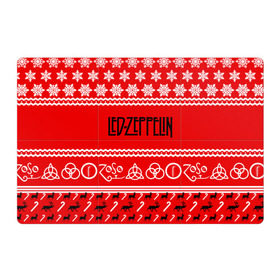 Магнитный плакат 3Х2 с принтом Праздничный Led Zeppelin в Екатеринбурге, Полимерный материал с магнитным слоем | 6 деталей размером 9*9 см | led zeppelin | блюз | группа | джимми пейдж | джон генри бонэм | джон пол джонс | знак | красный | лед зепелен | лед зеппелин | метал | надпись | новогодний | новый год | праздник | роберт плант | рождество