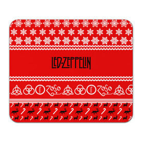 Коврик прямоугольный с принтом Праздничный Led Zeppelin в Екатеринбурге, натуральный каучук | размер 230 х 185 мм; запечатка лицевой стороны | Тематика изображения на принте: led zeppelin | блюз | группа | джимми пейдж | джон генри бонэм | джон пол джонс | знак | красный | лед зепелен | лед зеппелин | метал | надпись | новогодний | новый год | праздник | роберт плант | рождество