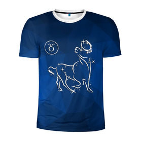Мужская футболка 3D спортивная с принтом Телец в Екатеринбурге, 100% полиэстер с улучшенными характеристиками | приталенный силуэт, круглая горловина, широкие плечи, сужается к линии бедра | taurus | звезды | знаки зодиака | космос | созвездие | телец