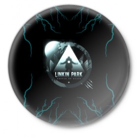 Значок с принтом Linkin Park в Екатеринбурге,  металл | круглая форма, металлическая застежка в виде булавки | 